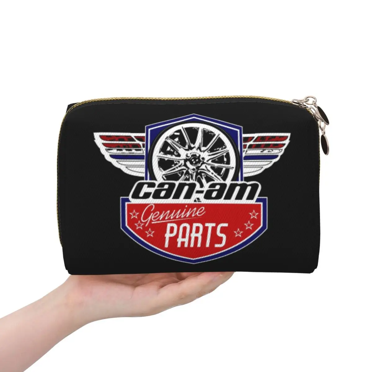 Can-Am BRP Motorcycle Women Cosmetic Bag Travel Makeup Organizer Pouch Toiletry Storage Dopp Kit Case