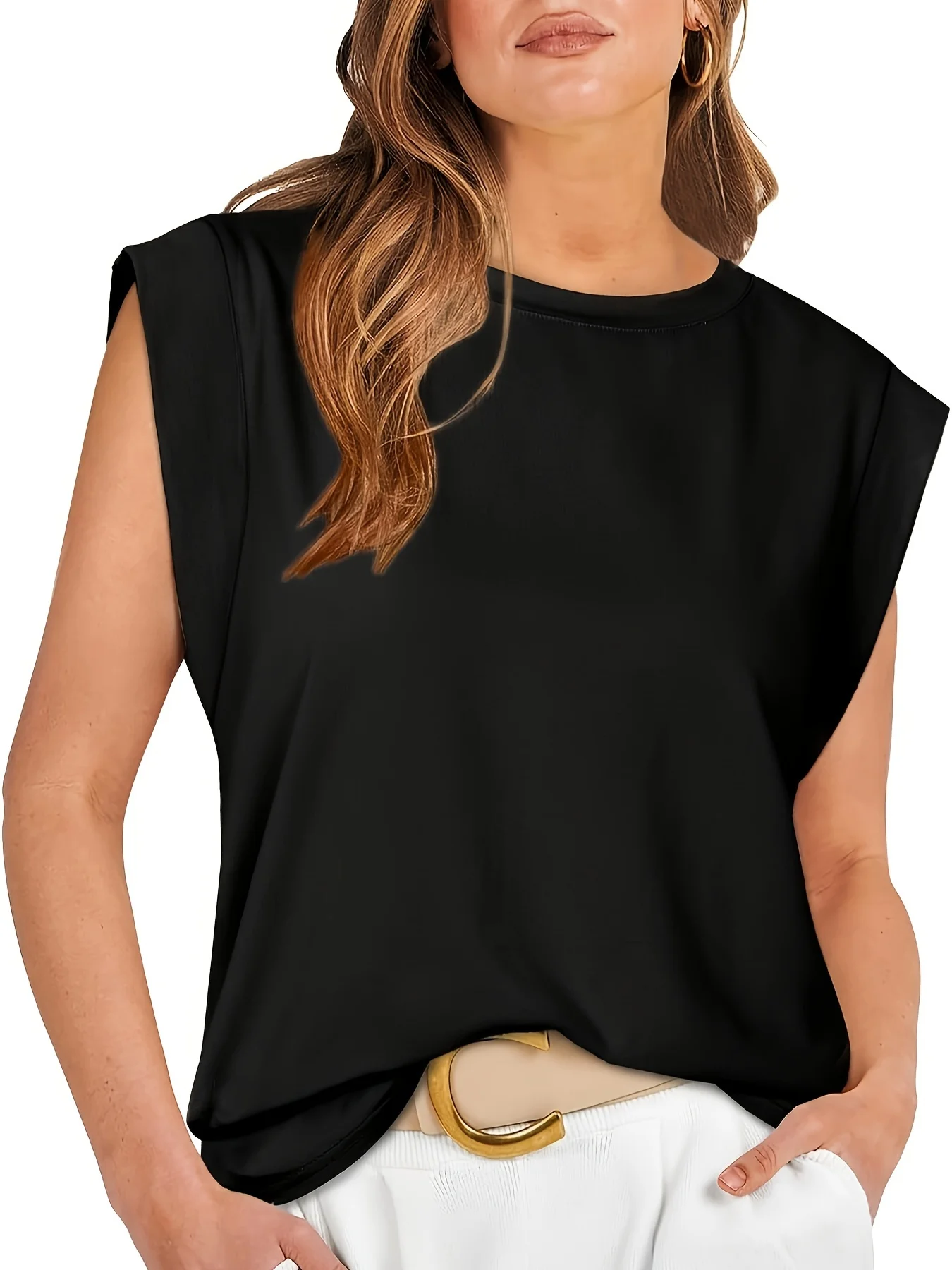 

Plus Size Women's Sleeveless Casual Top Relaxed Fit Versatile Summer Wear Ideal for Layering and Everyday Comfort