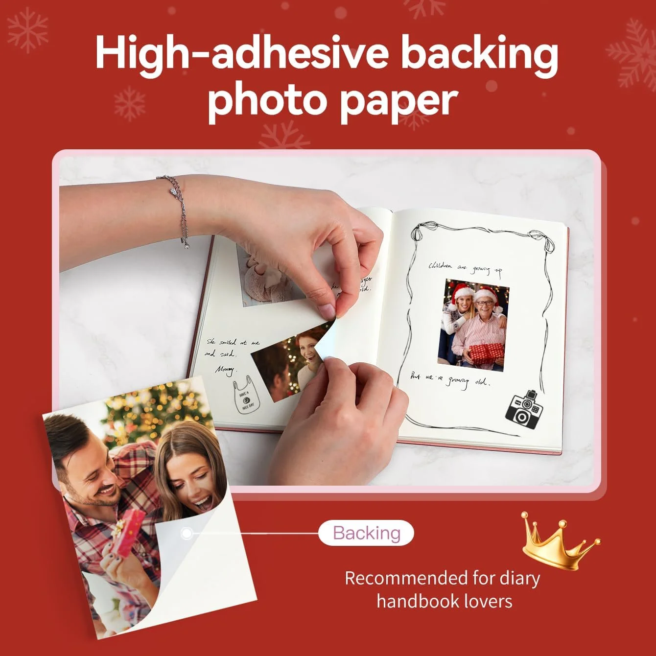 MT53 Color Photo Wifi Printer Mini Portable Mobile Handheld Pocket Bluetooth Printing Machine 2x3 inch Zink Sticky-Backed Paper image 5