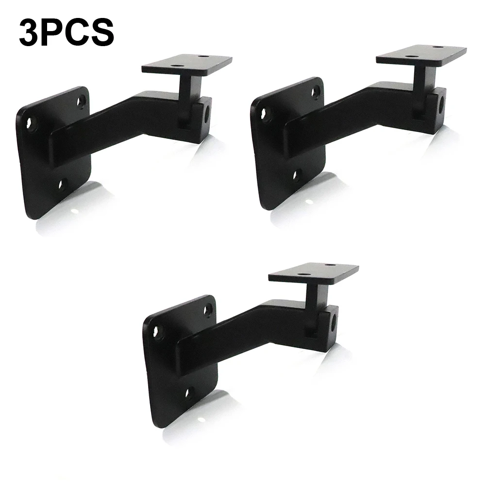 Package Content Black Adjustable Handrail Brackets Black Stair Railing Bracket Easy Installation Handrail Brackets