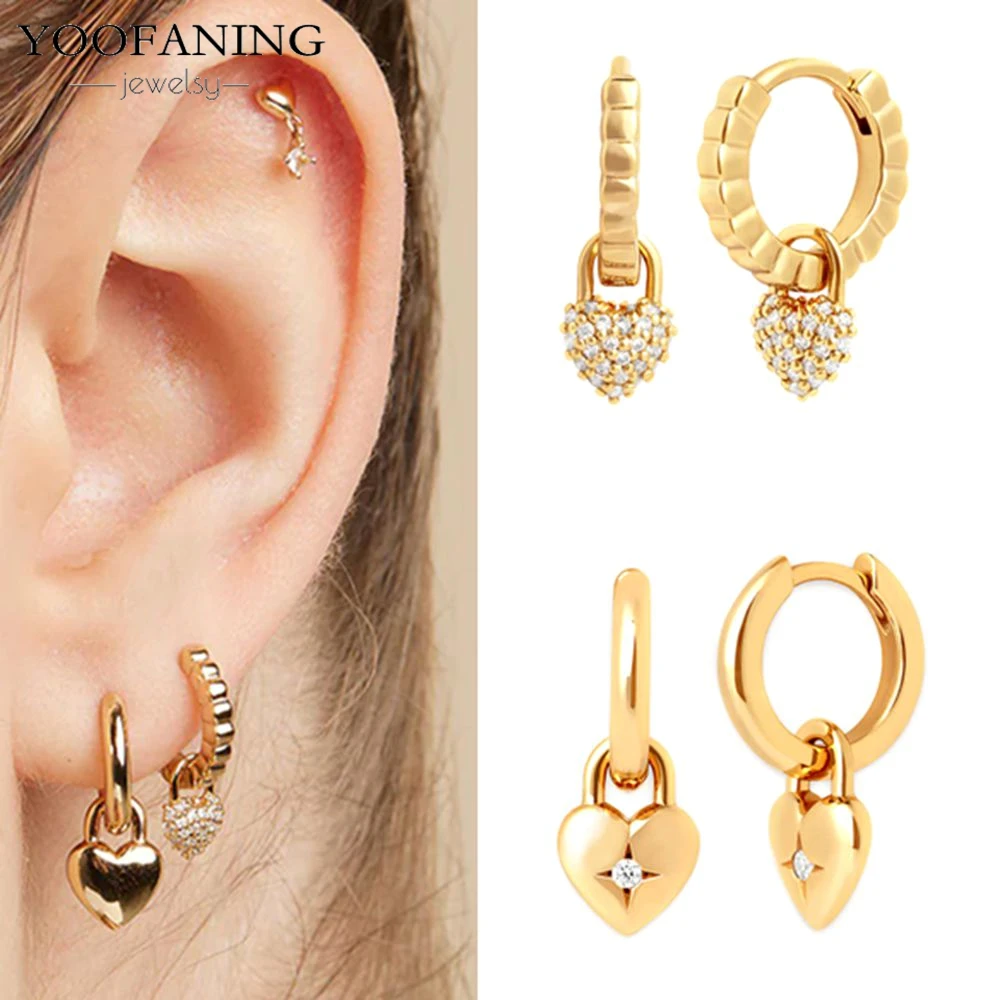 

2024 New 925 Sterling Silver Needle Senior Elegant Gold Silver Heart-shaped Pendant Earrings Fashion Jewelry Wedding Party Gift