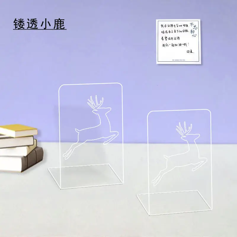 Acrylic Bookends Ins Retractable Student Minimalist Shelf Desktop Organizer Large Book Rack Book Stand Holder for Reading