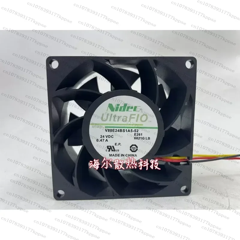1PCS for ATV610 ATV630 Inverter Fan V80E24BS1A5-52 80x80mm DC24V Cooling Fan Replacement