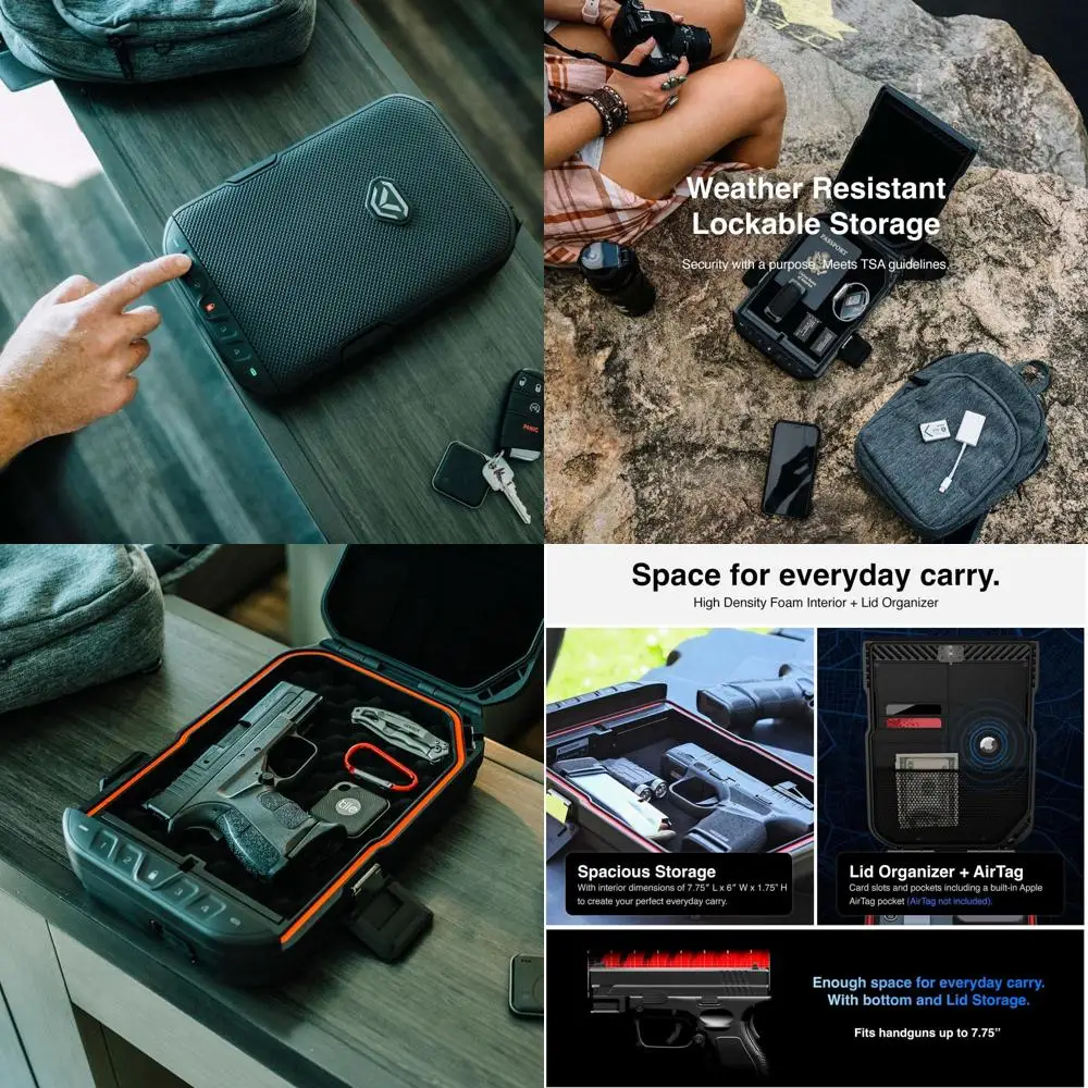 

Компактный водонепроницаемый портативный кейс с подсветкой клавиатуры, стальным тросом и одобрением TSA (черный)