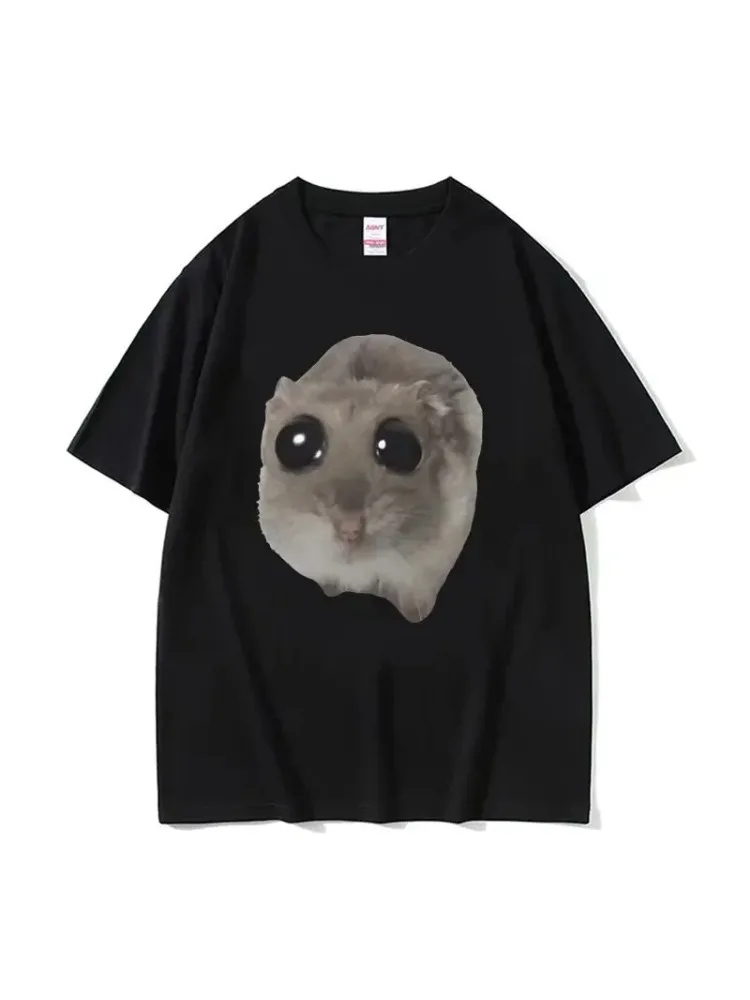 Drôle triste Hamster Meme cri BiG oeil mignon souris T-shirt femmes mode Kawaii vêtements T-shirts femmes T-shirt