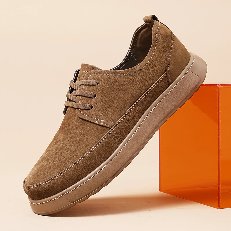 

New men's solid color versatile low top suede retro casual driving shoes 250915