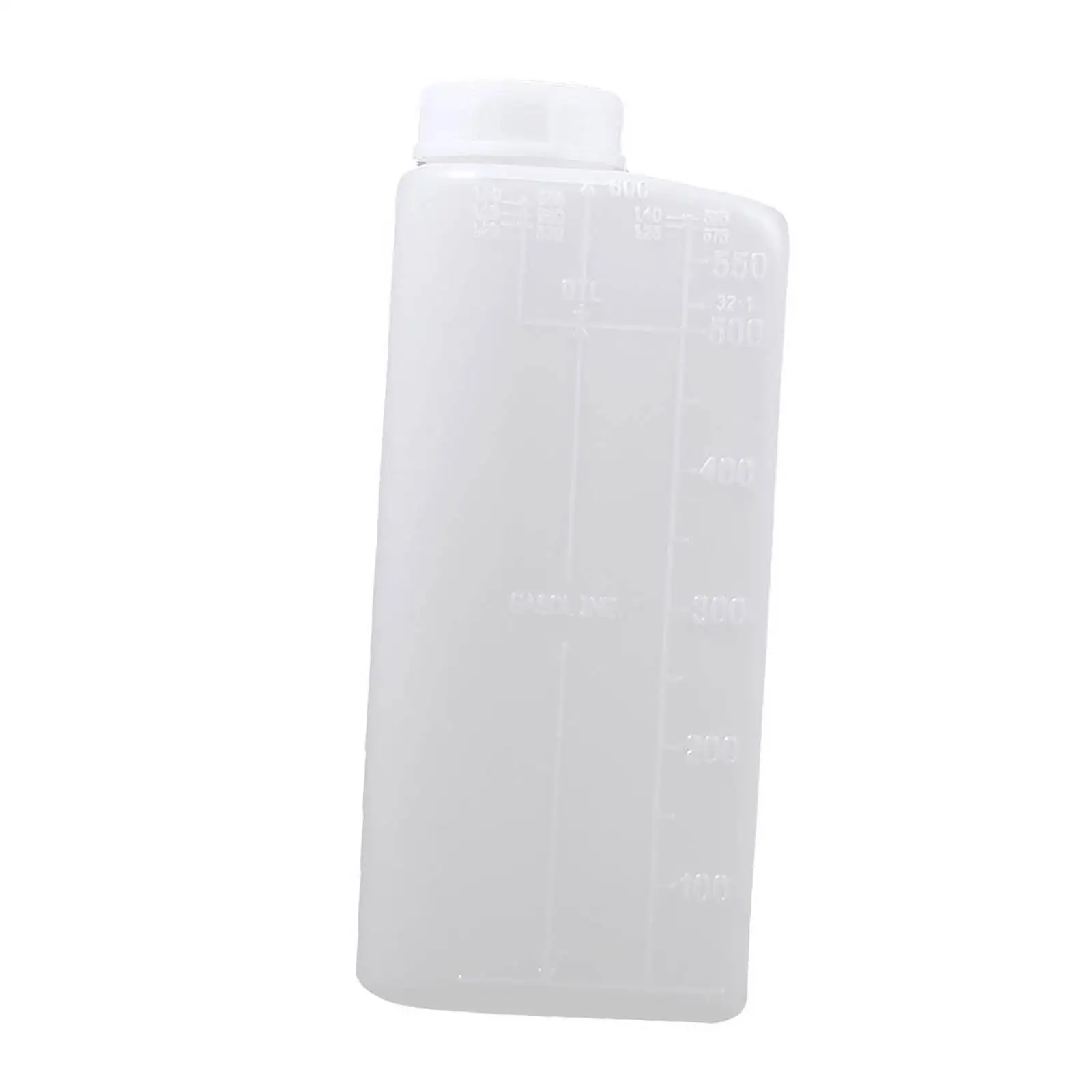 2 Stroke Fuel Oil Mixing Bottle Container Plastic 600ML for Garden Tools Lawnmower Chainsaw Strimmer