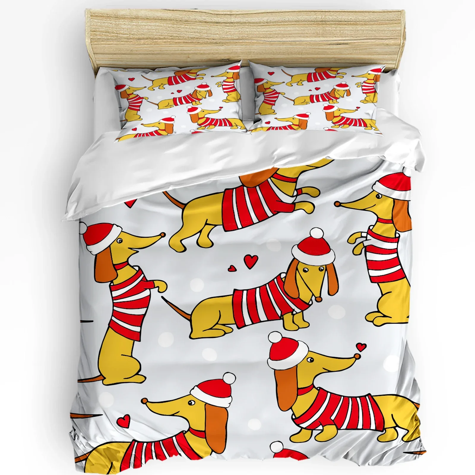 

Pet Sausage Dog Dachshund Cartoon Bedding Set 3pcs Duvet Cover Pillowcase Kids Adult Quilt Cover Double Bed Set Home Textile