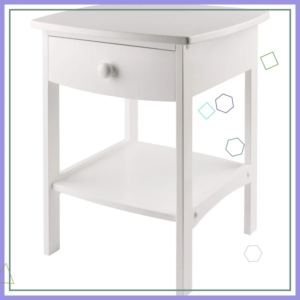 

Белый акцентный стол с ящиком и полкой, массив дерева, простая сборка для домашнего декора