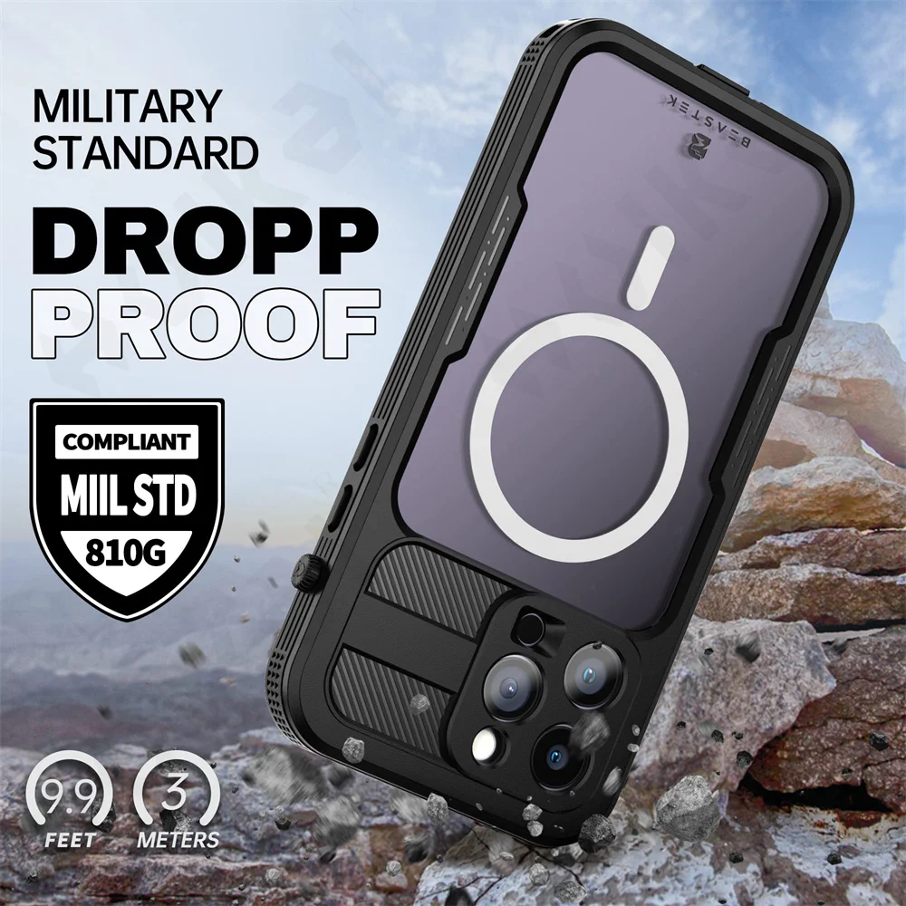 Case For iPhone 14 Pro Max Plus Waterproof Case MagSafe Shockproof with Screen Protector and Magnetic IP68 Protective Cover