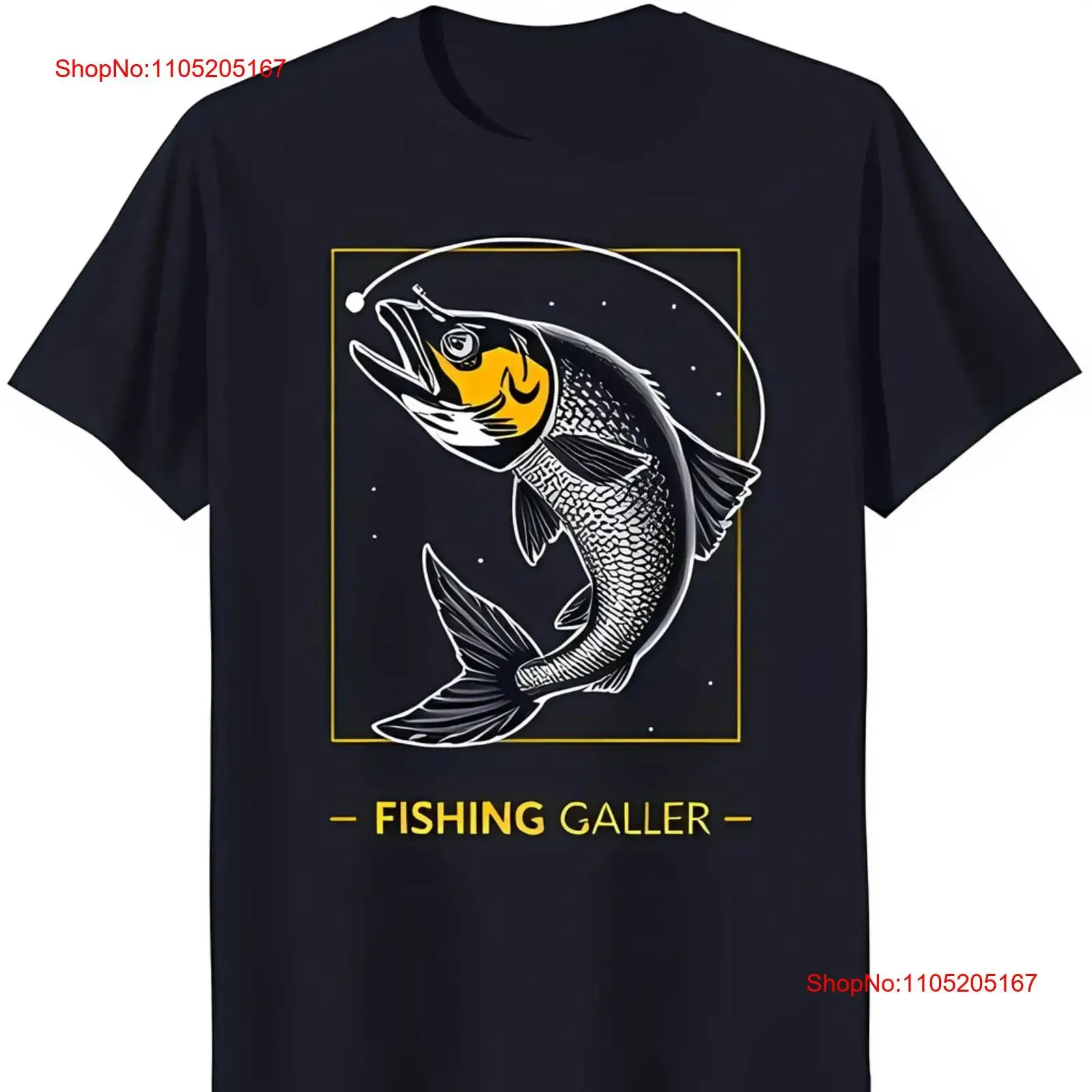 Men's Black T Shirt with Bold White Fish Yellow Hook Design vintage Washed fashion Soft Stylish Comfortable Unisex Slightly