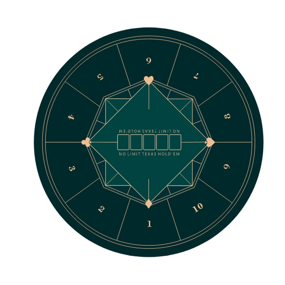 

Rubber Casino Texas Hold'em Tablecloth Round Waterproof Poker Game Mat Portable Poker Table Cover Mat for Home Entertainment