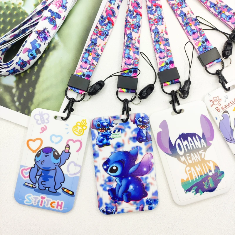 Portatarjetas con cordón de punto de Disney, portatarjetas con insignia de metro de dibujos animados Kawaii, tarjetero con cordón para Campus de estudiantes