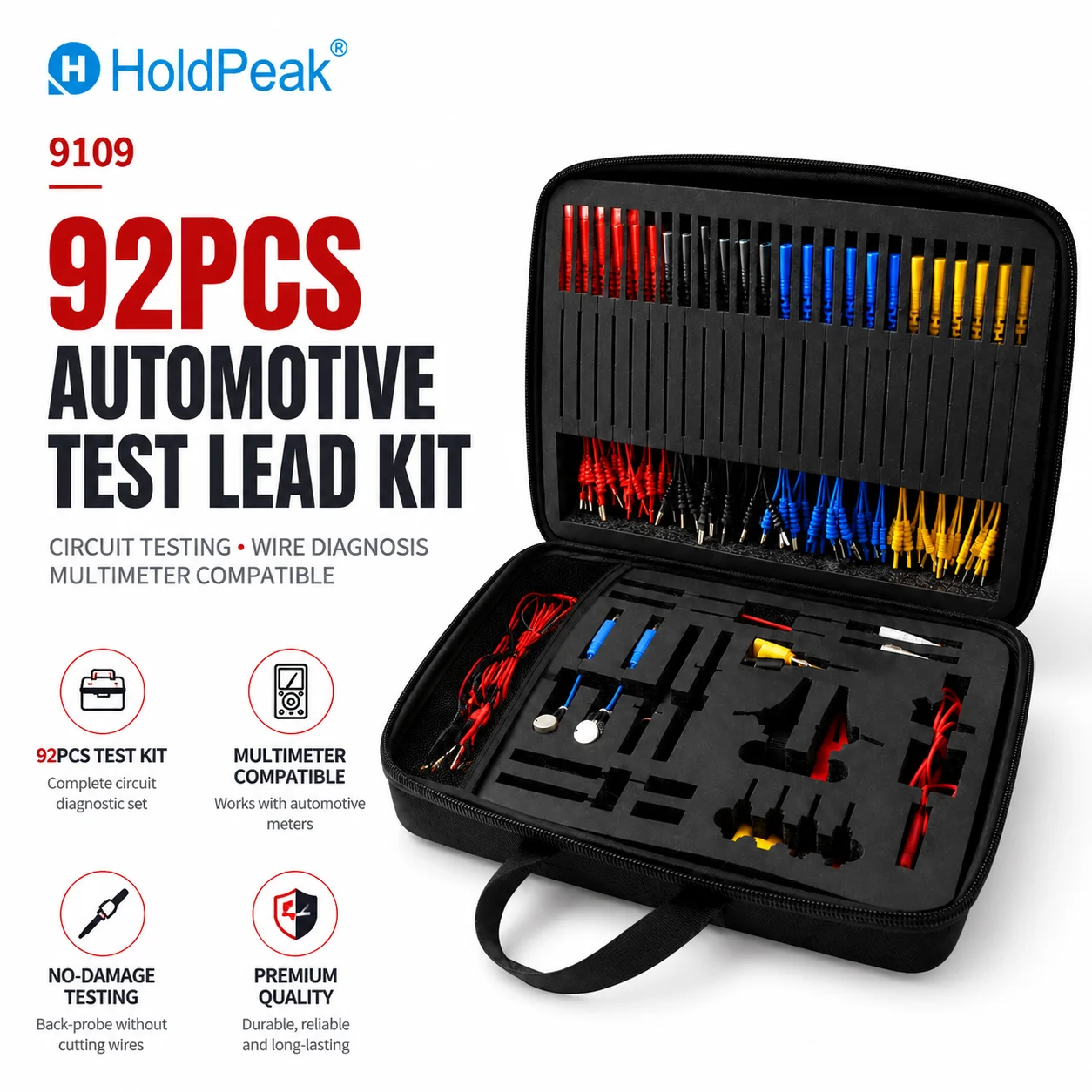 92Pcs Automotive Circuit Test Wire Kit, Car Terminal Removal Tool Set, Wire Connectors Adapter Cables, Vehicle Diagnostic Repair