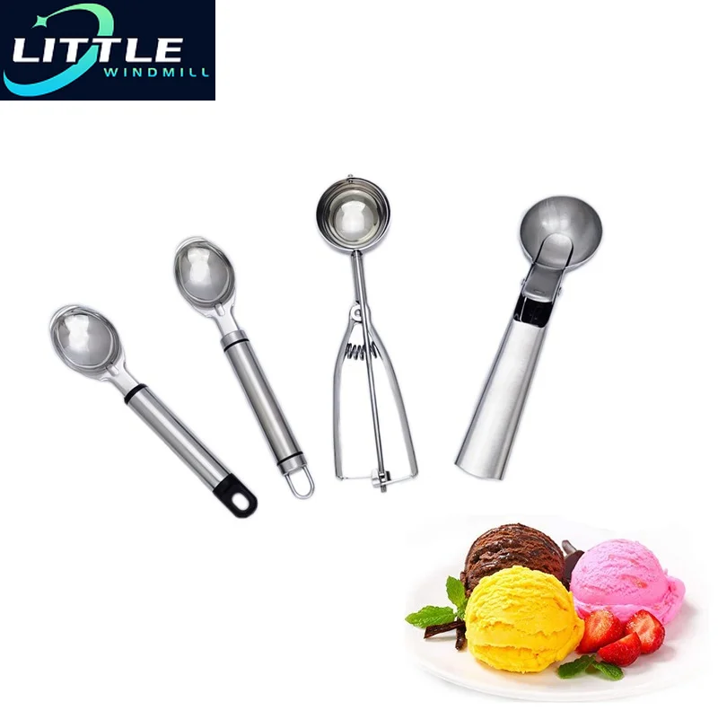 

Ice Cream Scoops Stacks Stainless Steel Digger Non-Stick Fruit Ball Maker Watermelon Spoon Tool