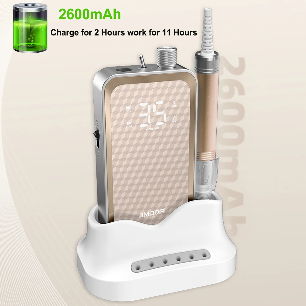 Macchina per manicure professionale senza spazzole da 48 W 35000 giri/min Display HD Levigatrice per unghie portatile da tavolo Trapano per unghie a basso rumore