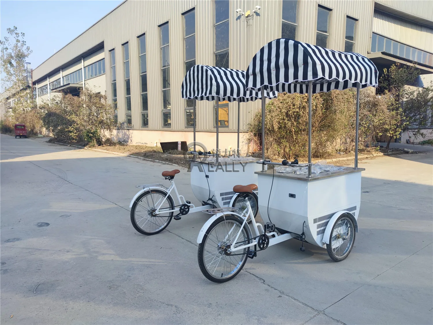 حار بيع ثلاث عجلات عربة الآيس كريم المحمول شرب الحلوى المجمدة عرض خزانة الرجعية عربة الوجبات الخفيفة