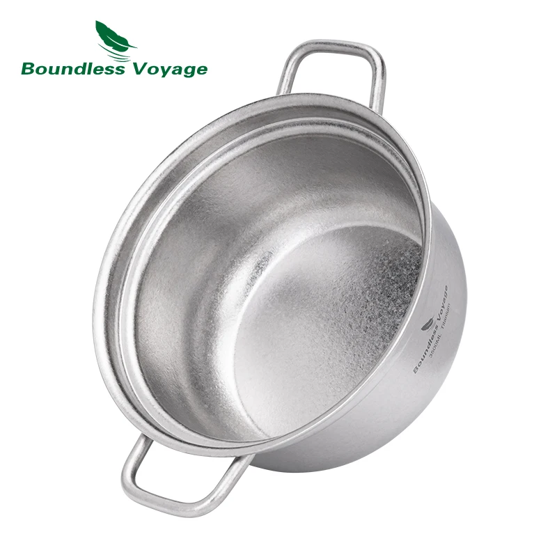 Boundless Voyage Titanium Cooking Pot with Vent Lid Thick-Wall Cookware Soup Pot for Home Kitchen Caravan Use Ti2116C- 3.5L - view 3