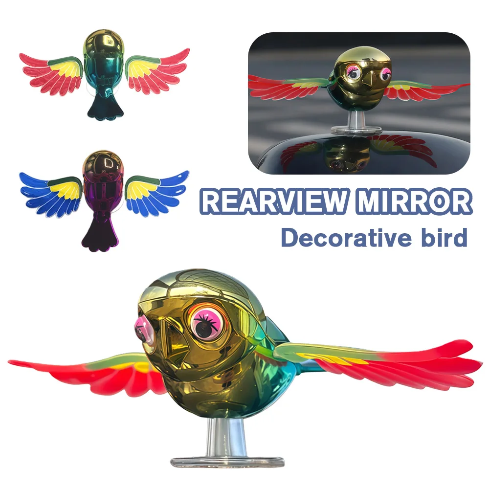 

2pcs Flying Bird Car Ornament Cute Simulated Bird Decor ABS Dashboard Hanging Decoration for Car Motorcycle Home