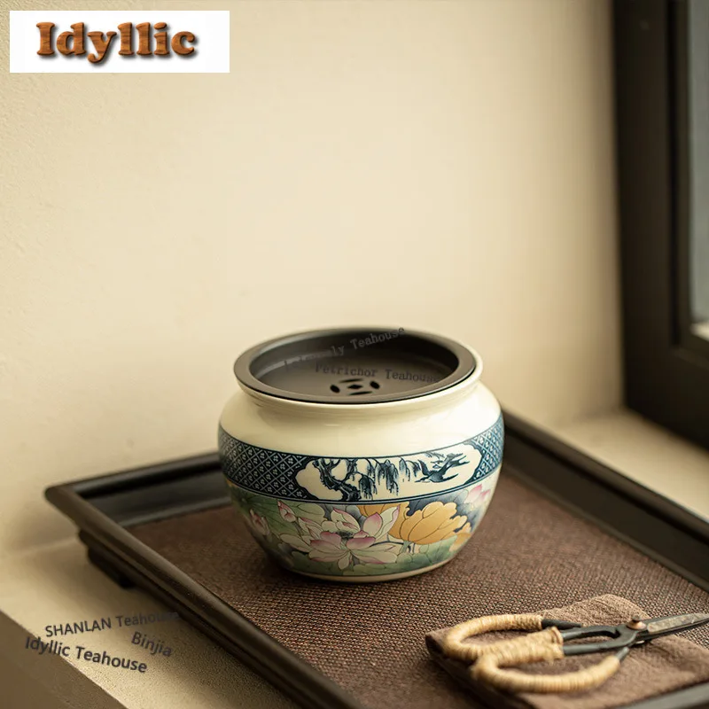 400ml Pastel Soda Glaze Jianshui Retro Tea Wash Bowl Writing-brush Washer Tea Garbage Can Chaxi Equipment Decoration Ornaments