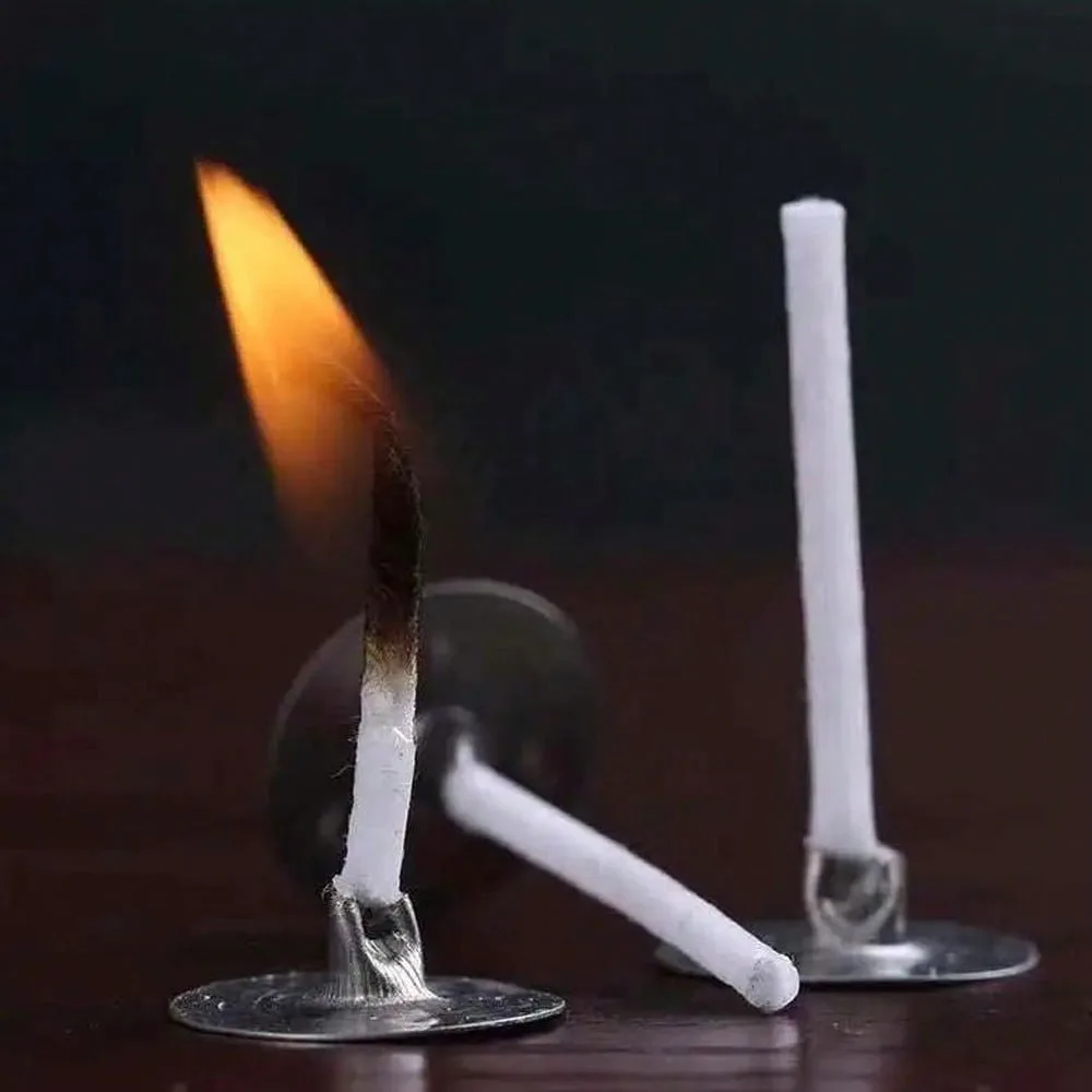 100pcs Candle Wick with Base Set + Various Styles of Wick Holders Candle-making Tool Kit