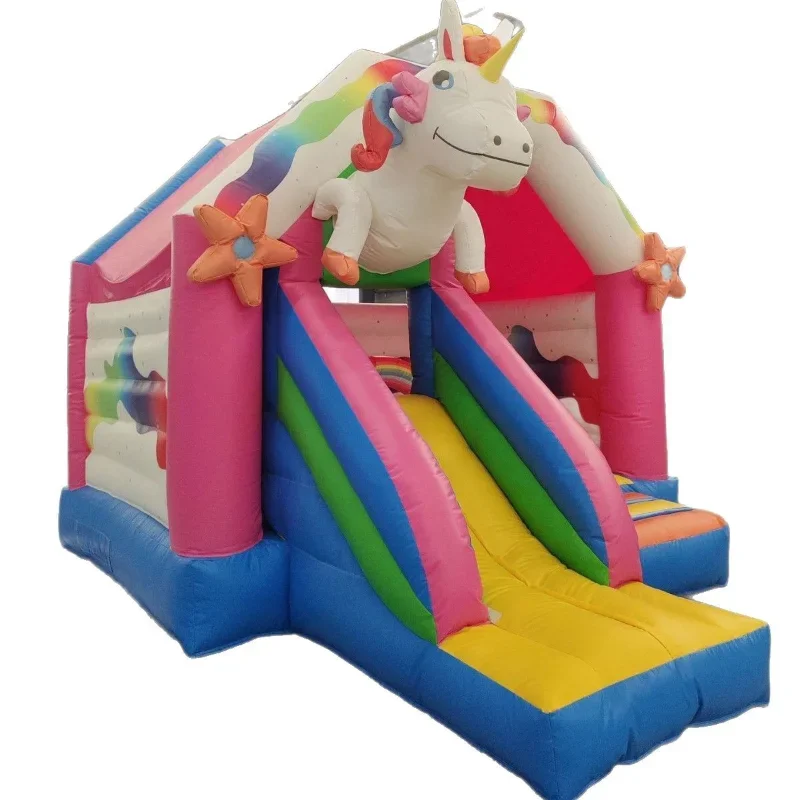 

Outdoor square ren's family playground trampoline toy slide combination bouncy castle