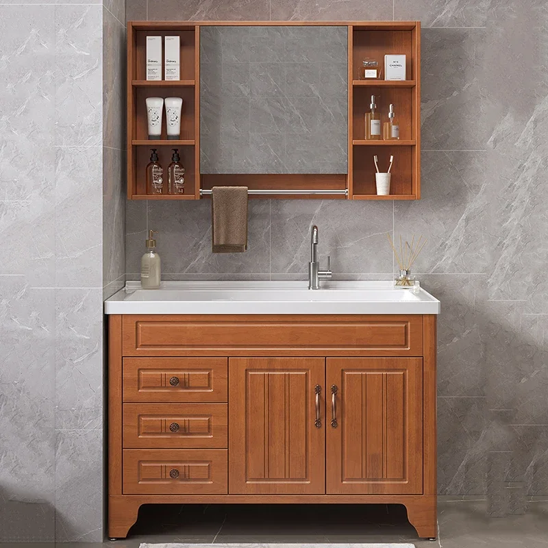 

Floor Standing Bathroom Cabinet Wooden Drawers Vanity Storage Bathroom Cabinet Washroom Space Saver Bad Schrank Home Furniture