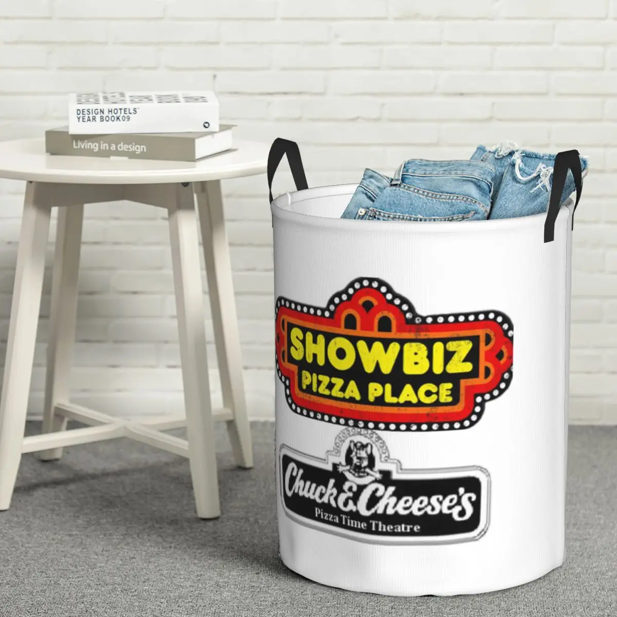 Cesto de lavandería plegable con diseño de Chuck E. Cheese's Pizza Time Theater, organizador doméstico, cesto de lavado para niños