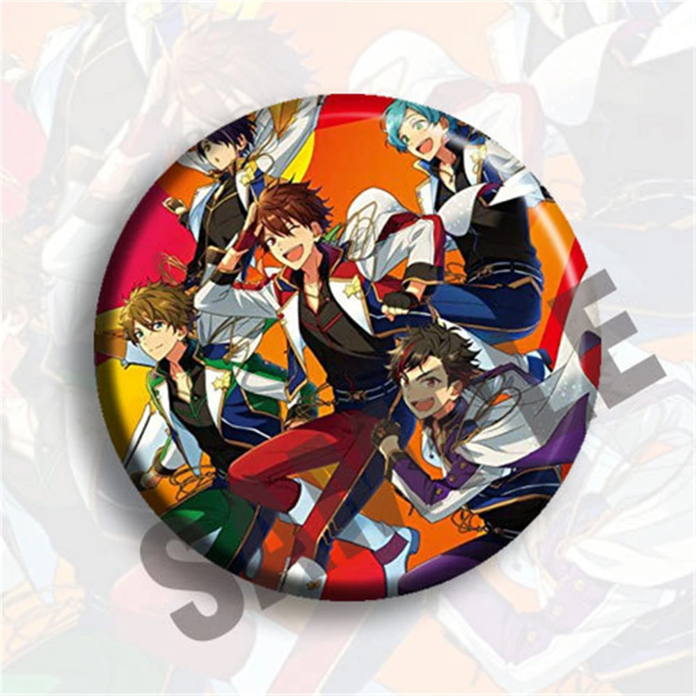 58mm Anime Ensemble Stars Hokuto Hidaka Ritsu Sakuma Arashi Narukami L Cosplay COSTUME Badge Pin SPTE Tinplate Brooch﻿ Gilf