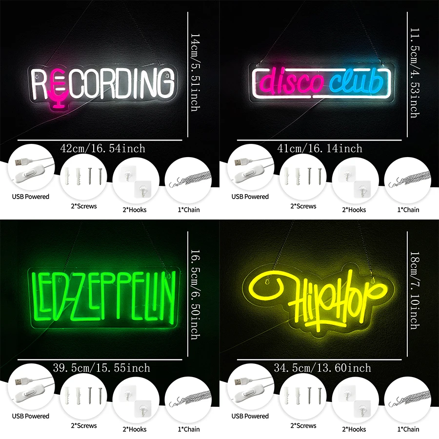 Recording Led Neon Sign, Microphone Retro Icon, Used For Bedroom, Music Studio, Recording Studio, Band And Gamer Live Decor.
