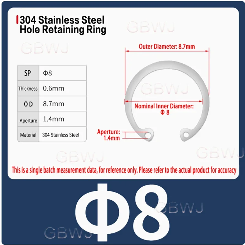1-100 Pcs External Circlip Retaining Clip Ring 304 Stainless Steel C Clip Washer For Shaft