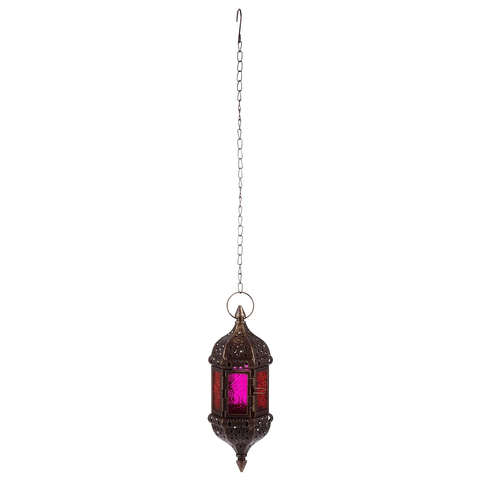 

1Pcs Iron Hanging Holder Lantern Embossed Glass Retro Home Garden Coffee Shop Decorative Ornament Lantern