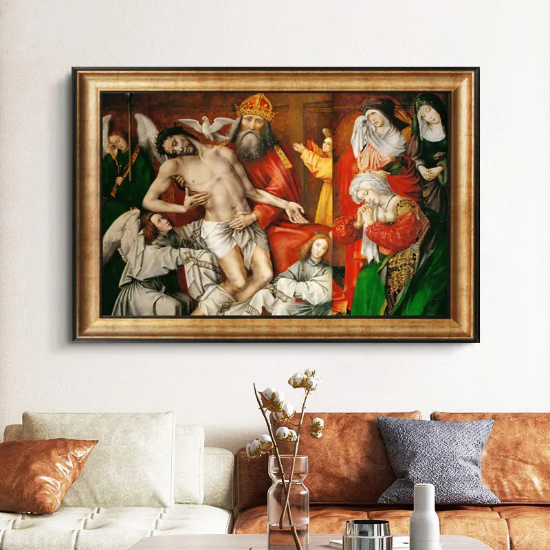 Vintage Canvas Prints 《Throne of Mercy》Famous Oil Painting Classic Wall Art Artwork Decorative Picture for Room Home Decor