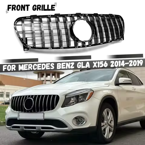 Front Bumper Grille GT Style Inlet Grill Radiator Grid Tuning For Mercedes Benz GLA X156 2014 2015 2016 2017 2018 2019