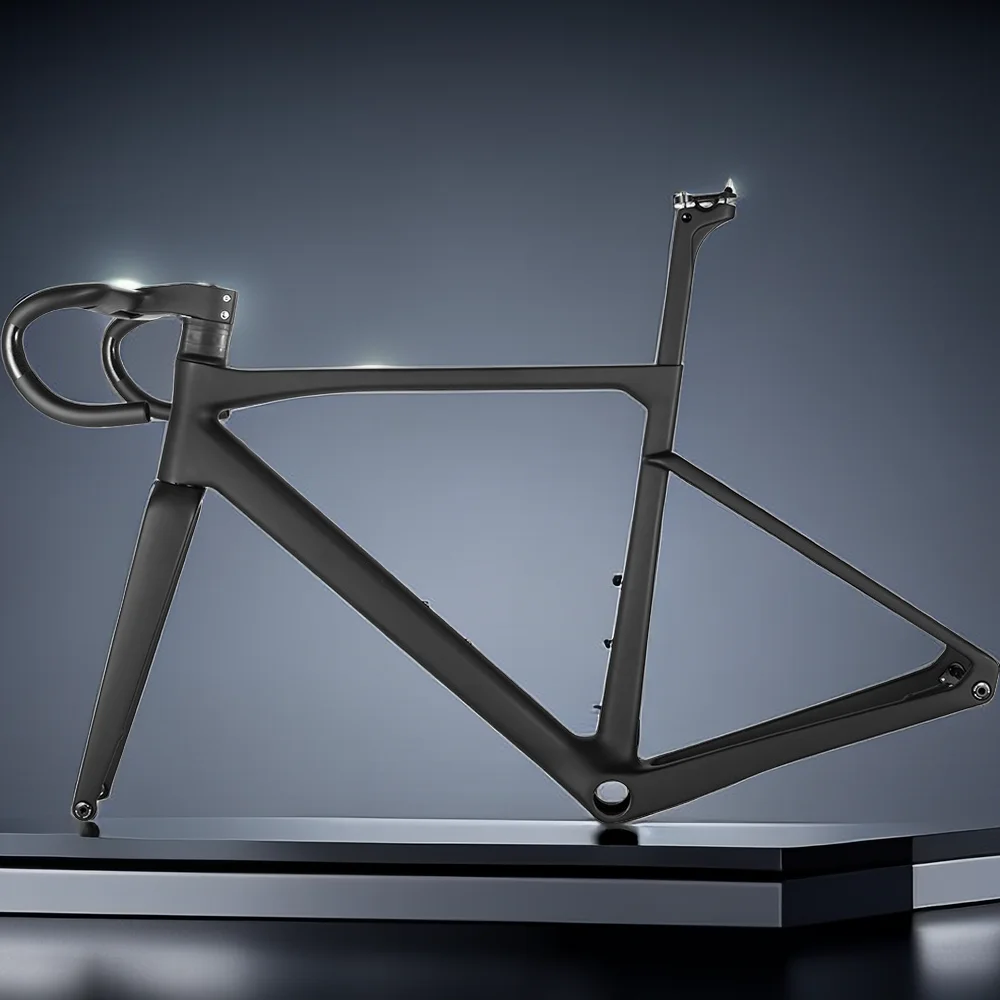 Carbon-Rennradrahmen, Scheibenbremse, ultraleicht, vollständig verstecktes Kabel, Rennrad-Rahmenset mit Lenker, Modell 2022 – Detail 3