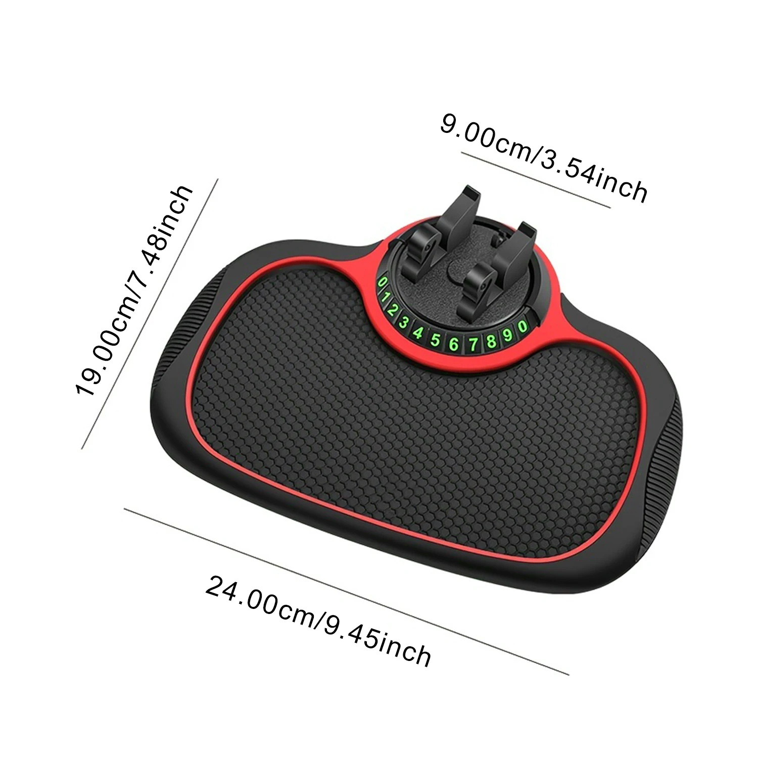 3-in-1 Car Non Slip Mat Phone Holder Dashboard 360° Rotatable Cell Stand Parking Number Plate Car Interior Storage Accessories - view 6