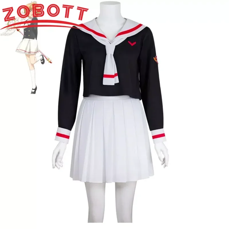 Anime Card Captor Sakura Card Captor Kinomoto Sakura Li Syaoran costume cosplay uniforme scolastica uomo donna campus vestito da marinaio