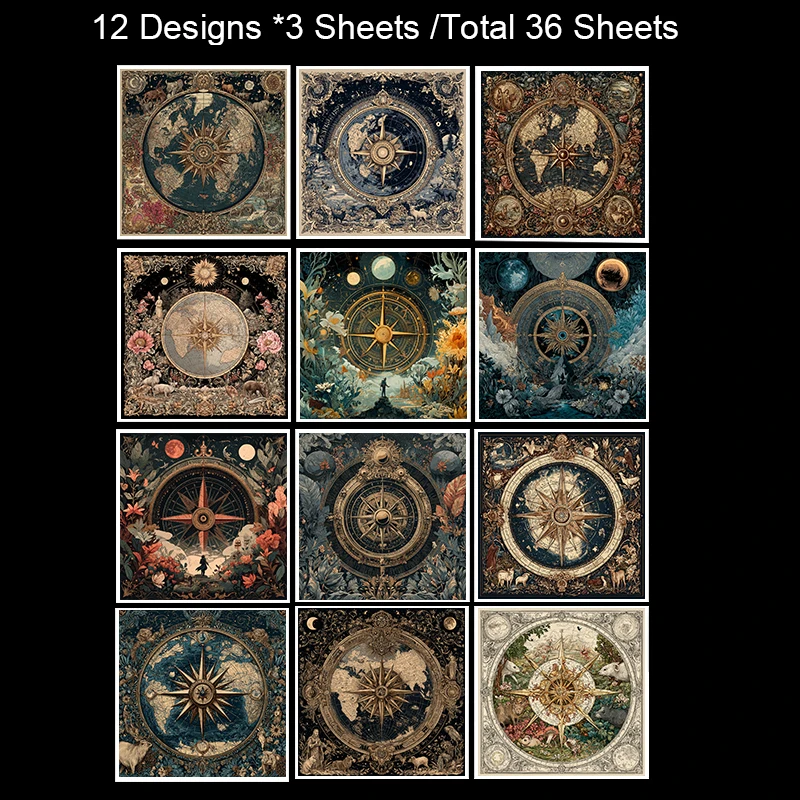 Paket Kertas Scrapbooking 36 Lembar (6x6): Cetakan Pastel Geometris untuk Origami, Pembuatan Kartu & Jurnal Seni – Alat Tulis Bergaya