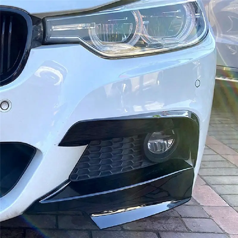 1 زوج سيارة الجبهة الوفير الأنياب غطاء الكسوة غطاء الديكور أجزاء ل 3-Series F30 F31 M حزمة 2013-2019 البيانو الأسود