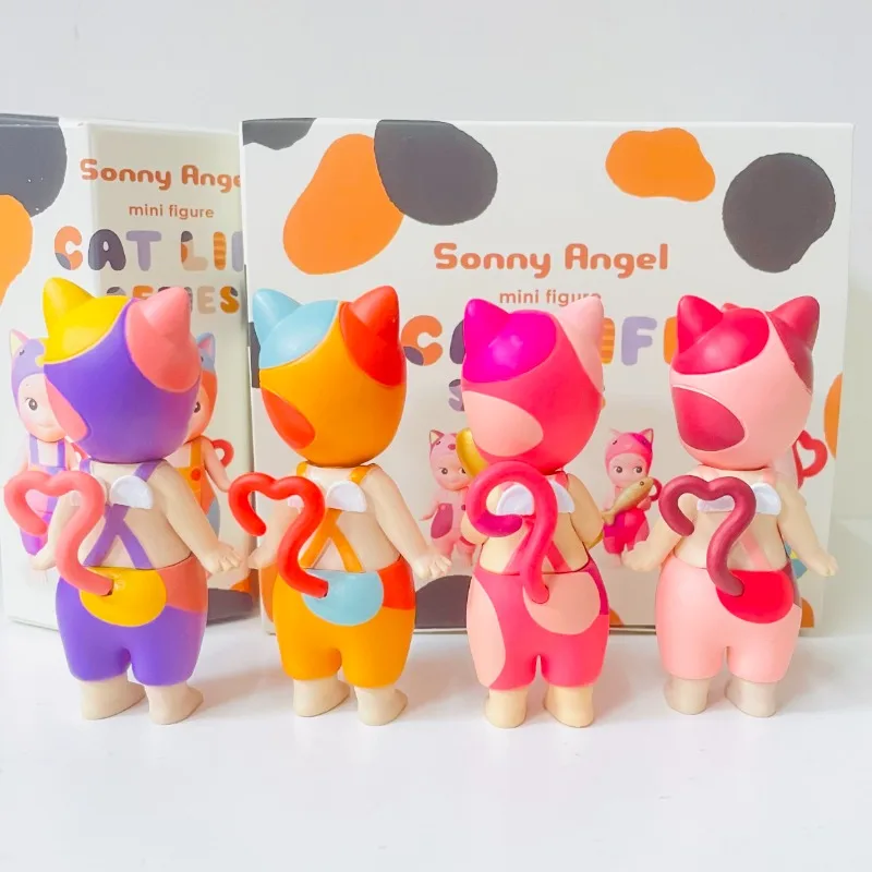 Nuovo angelo di alta qualità giornaliero gatto vita serie scatola cieca anniversario ornamenti da tavolo figure modello di bambola decorazione giocattolo regalo di compleanno
