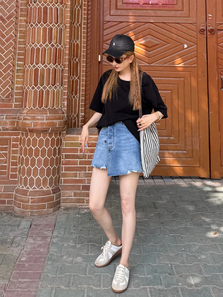 

Женская футболка Ladyc с круглым вырезом и коротким рукавом, на флисовой подкладке, повседневная, свободного кроя, из смесового хлопка, черная, осенняя, тонкая