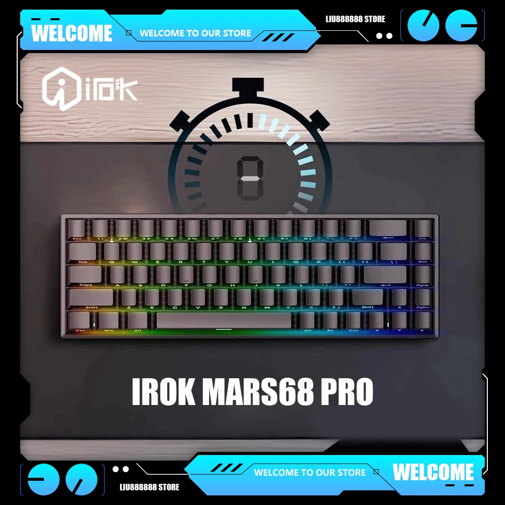 IROK Mars68 PRO Magnetic Switch  Hot Swap Wireless Mechanical Keyboard RGB Long Battery Life CustomGame Keyboards PC Accessories