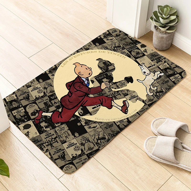 

Living Room Floor Carpet D-Tintins Interior Entrance Mat Hallway Bedroom Kitchen Rug Custom Doormat Waterproof Bathroom Mat