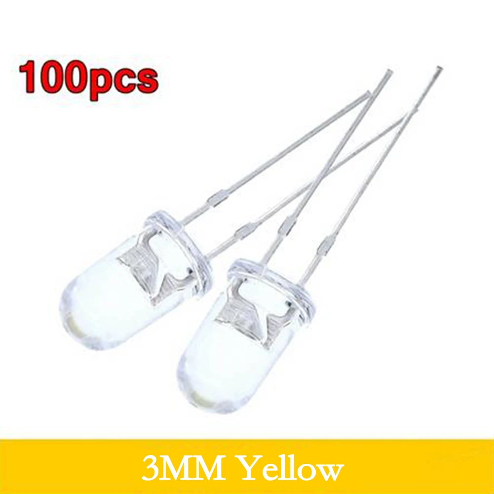 لمبة المصابيح فائقة السطوع جزء مقاومة للاهتراء 100 المصابيح 2 غرز 3 مللي متر أضواء LED طويلة الأمد NA المقبس الملحقات