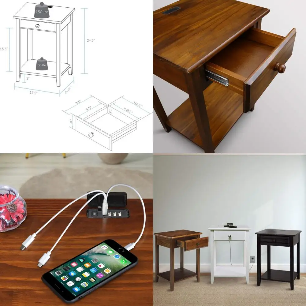 

USB-Charged Nightstand for Night Owls