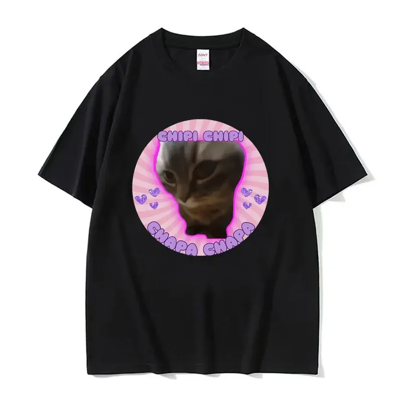

Chipi Chipi Chapa Chapa Cute Cat Meme T Shirt Men Women Fashion Funny Short Sleeve T-shirt Male Casual Cotton Oversized T-shirts