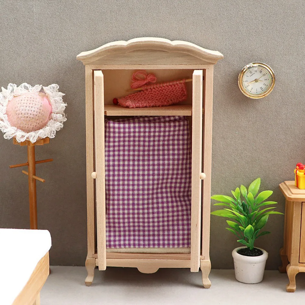 Mini simulierte Garderobe Puppenhaus 1/12 Maßstab Mini Wohnzimmer Schlafzimmer Spielzeug Modell 1/12 Puppenhaus Schlafzimmer Zubehör