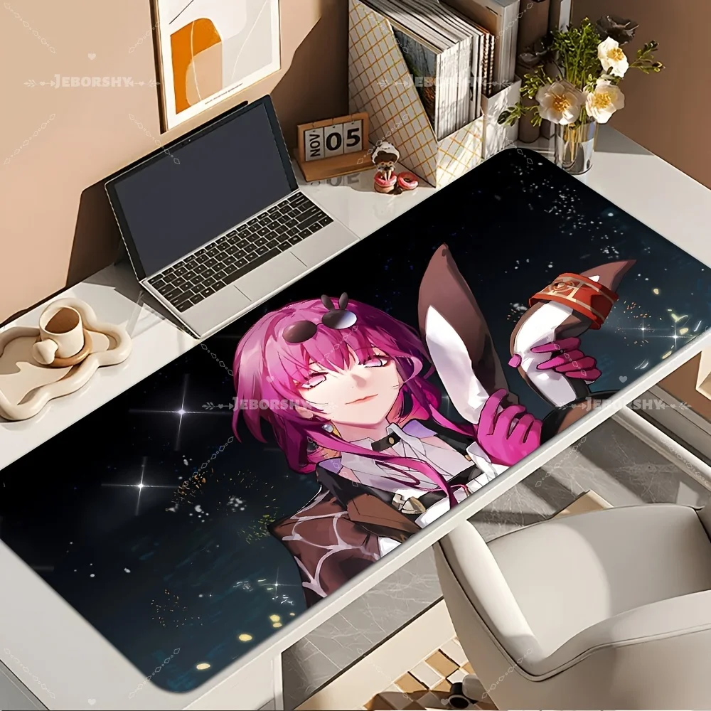 Charming Pink-Haired Girl Desk Mat, Starry Night Print, Perfect Gift for Anime Fans