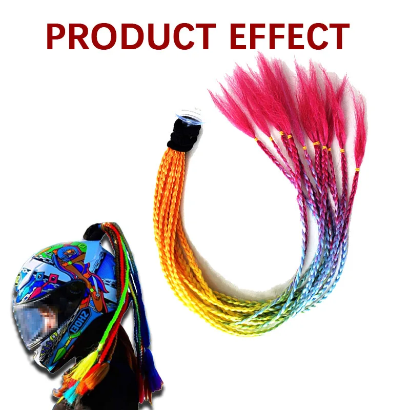 2024 Motorcycle Helmet Braids Woman Braids Wig New for Motorbike Helmets Muluticolors Twist Pigtail Ponytail With Sucker Bow