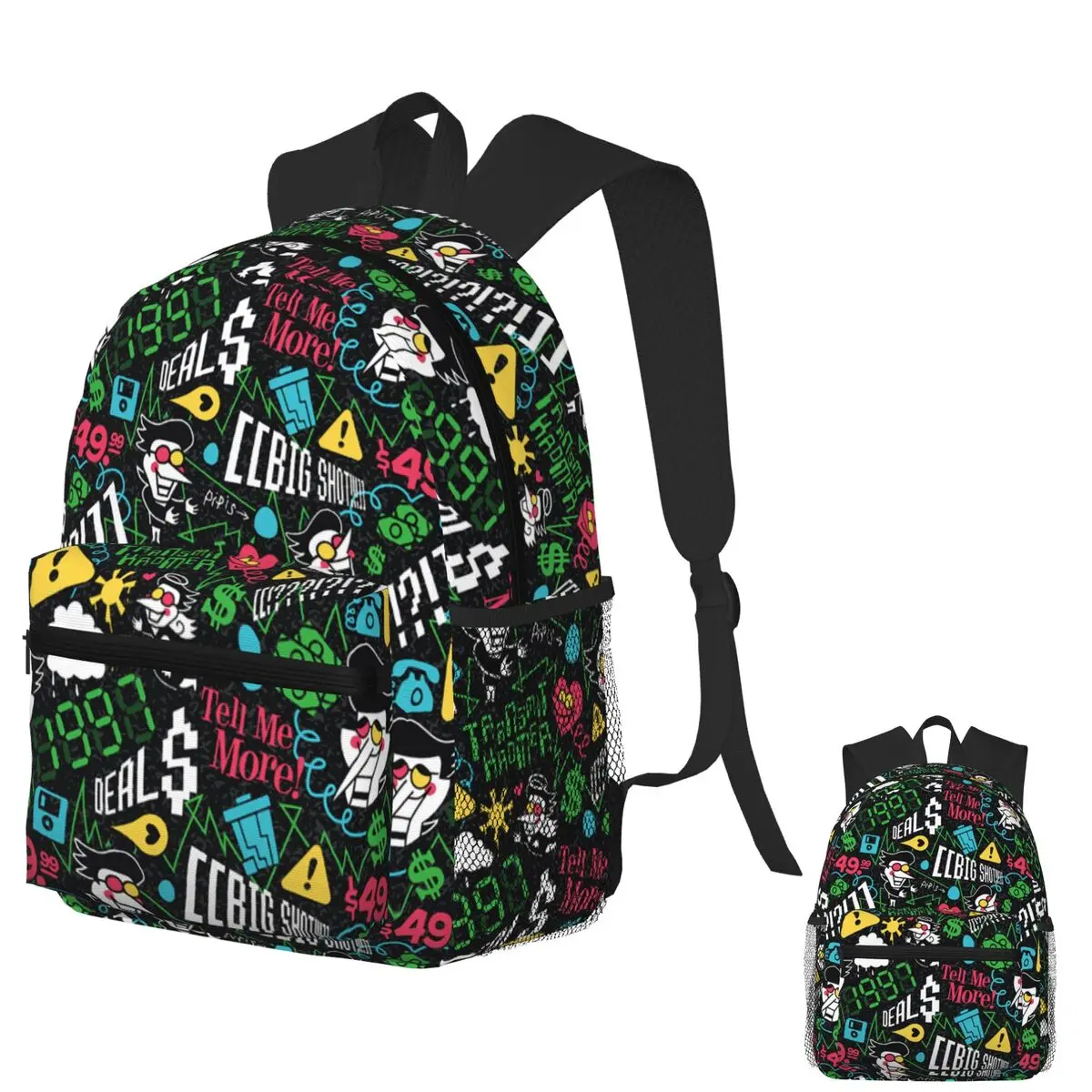 Deltarune Spamton G Student Backpack School Bag Hiking Travel Daypack for Boys Girls Fashion Bookbag Shoulder Bags